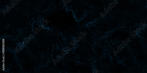 Abstract dark background with alpha channel featuring a blue smoke texture and night sky patterns of moonlit waves over a deep black space ocean