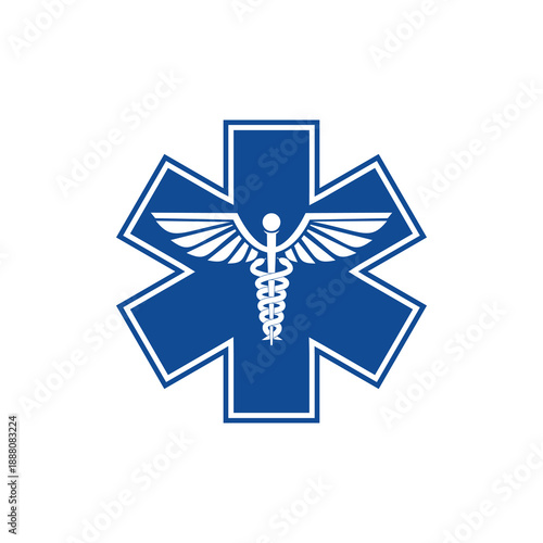 Medical emergency sign isolated on white background