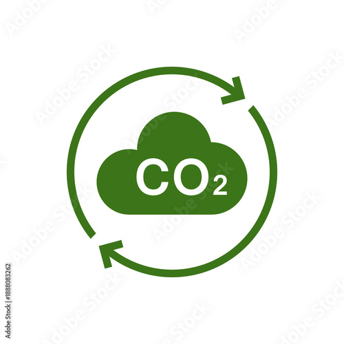 Net zero carbon footprint icon isolated on white background
