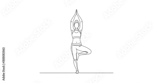 yoga tree pose woman practicing mindful meditation and balance for wellness and fitness concepts ideal for health and exercise applications
