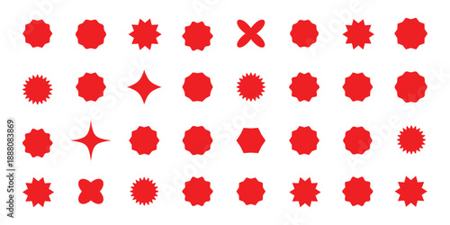 Set of blue starburst. Price sticker, sale sticker, price tag, starburst, quality mark, retro stars, sale. Circle sticker set. Blue starburst shape tags for price tags