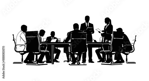 business meeting where diverse professionals collaborate on strategic planning discussing key corporate objectives for future success and leadership.