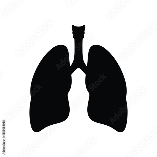Black silhouette of human lungs a vital organ for respiration