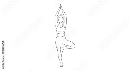 female yoga practitioner balancing in tree pose an essential yoga asana for strength flexibility and promoting mental well-being and health concepts.
