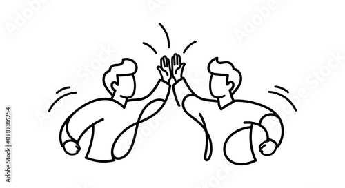teamwork high five illustration showcasing colleagues celebrating a successful project partnership and business achievement concept
