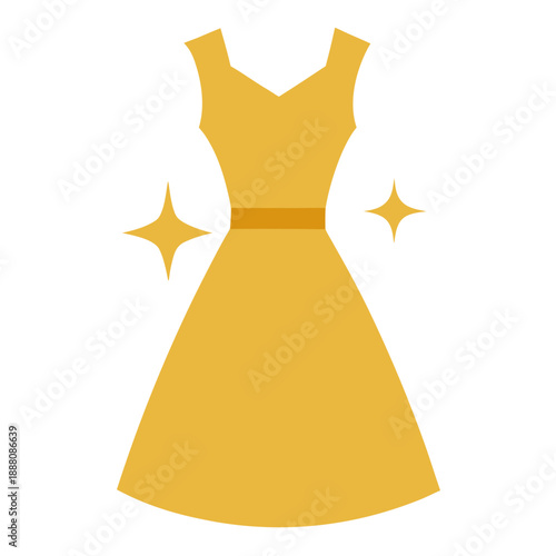 Elegant yellow dress with sparkles