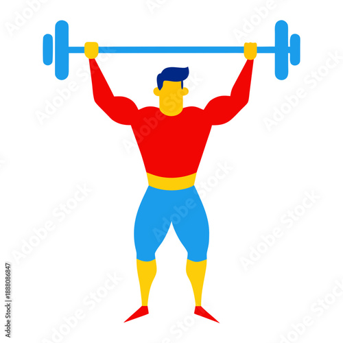 Strong man lifting weights