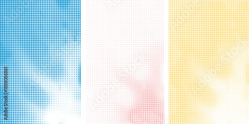 Vibrant colorful pixelated pattern with blue yellow and red hues