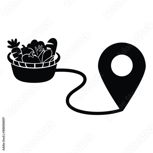 Grocery delivery service icon isolated on transparent background. food shipping concept for web design