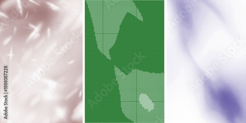 Abstract artistic collage with red green and blue hues