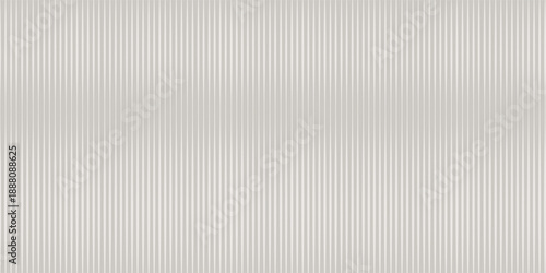 Acrylic satin corrugated glass texture light gray background. Blurred soft ribbed transparent striped door window overlay. Metal silver reeded polycarbonate sheet. Abstract vertical gradient pattern
