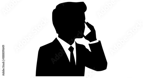 businessman on phone silhouette making a professional call for corporate communication and technology use case applications