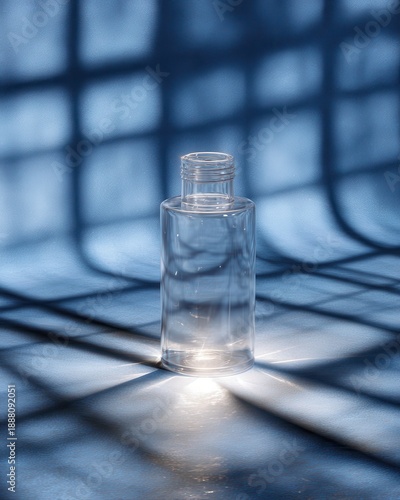 Wallpaper Mural Glowing Airless Bottle with Shadows on a Sterile Surface Below Torontodigital.ca