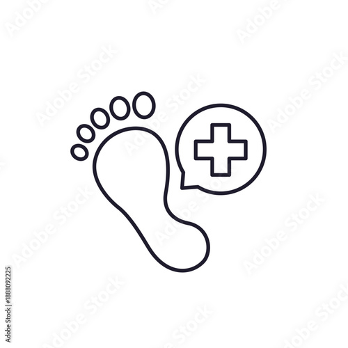 foot care, podology line icon on white