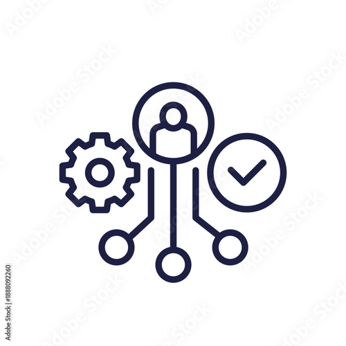 role clarity line icon with worker