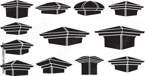 Various Black Silhouette Canopy and Awning Designs Collection