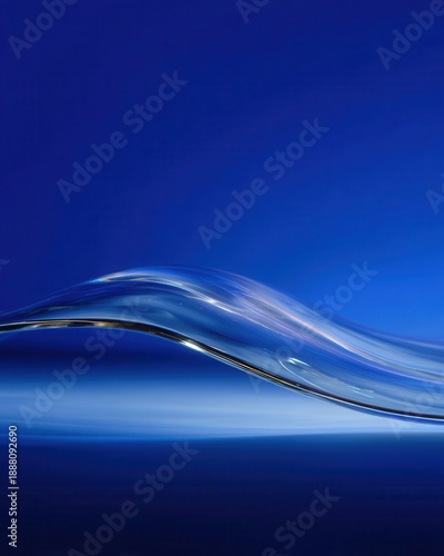 Blue Gel Streak on Glass Plate Glowing Under Macro Light