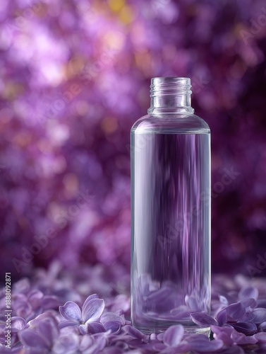 Wallpaper Mural Serene Glass Bottle Surrounded by Ethereal Lilac Petals and Mist Torontodigital.ca
