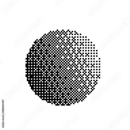 Layer, circle in bitmap effect, vector, isolated on white background.