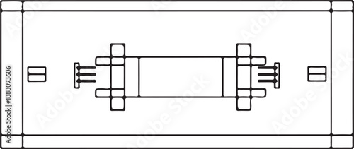 Cricket Ground Pitch and Field Marking Layout Plan Technical Vector Silhouette