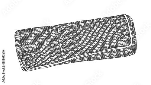 Folded knitted sweater on white background