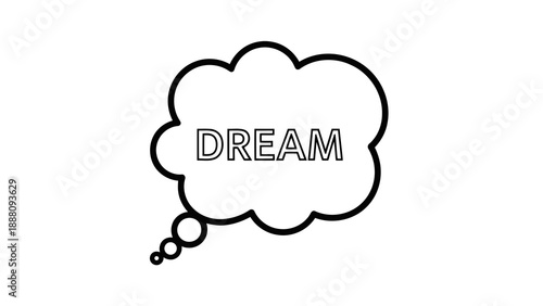 Dream concept in thought bubble