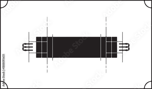 Cricket Ground Pitch and Field Marking Layout Plan Technical Vector Silhouette