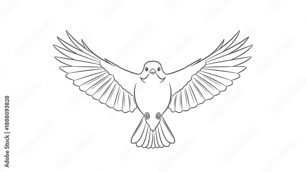 Fototapeta premium Bird in flight with outstretched wings