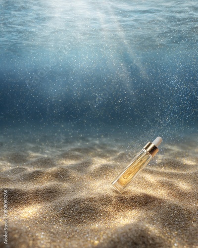 Wallpaper Mural Serene Facial Serum Drifting Over Sandy Ocean Floor Underwater Light Torontodigital.ca