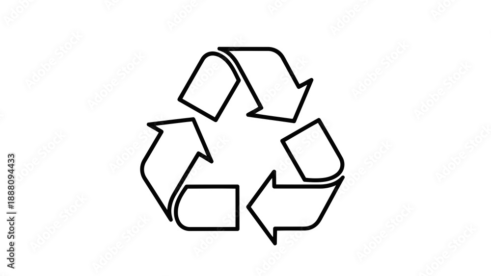 Obraz premium Recycling symbol on white background