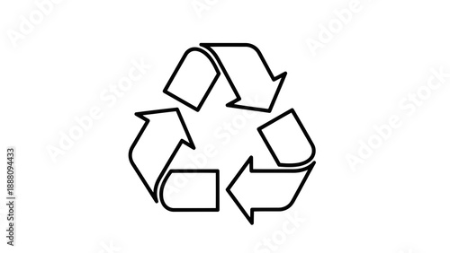 Recycling symbol on white background