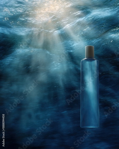 Wallpaper Mural Ethereal Mist Surrounds a Floating Bottle Under Water Surface Light Torontodigital.ca