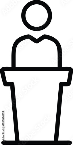 Person Standing At Podium With Microphones