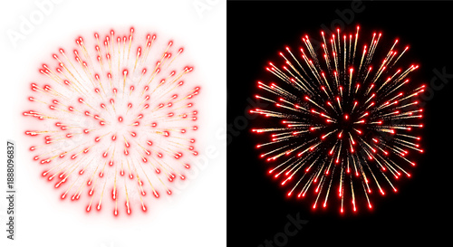Festive fireworks on a transparent background. New Year's Eve, Christmas.	