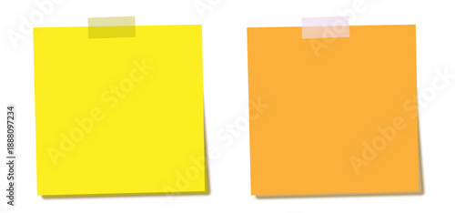 Yellow sticky notes with adhesive tape minimal design