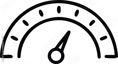 Speedometer Gauge With Bar Chart Flat Blue Vector