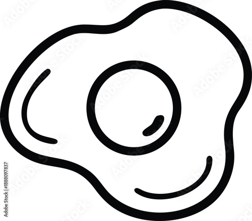 a black and white icon of a fried egg.