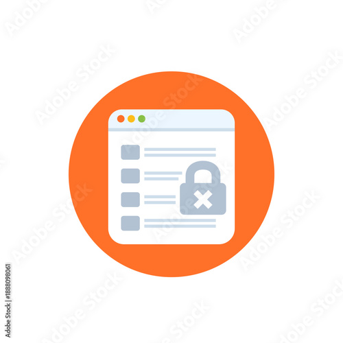 blocked websites icon, flat design