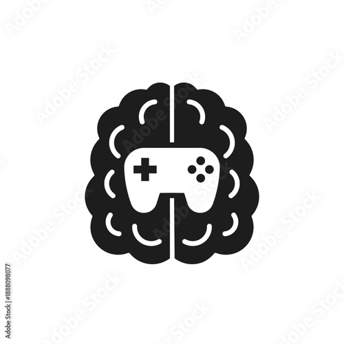 brain game icon, pictogram on white