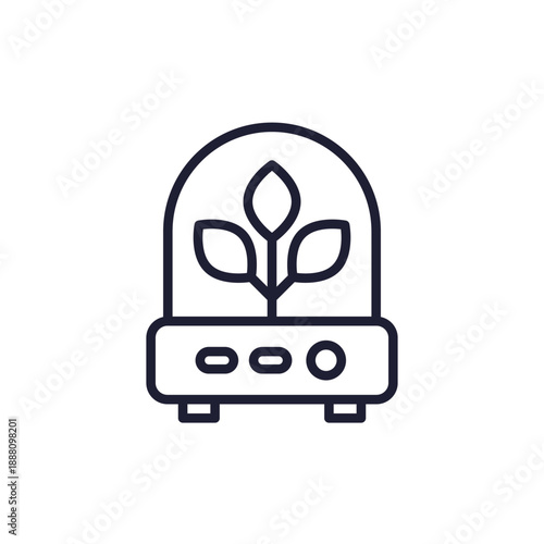 incubator icon, line pictogram on white