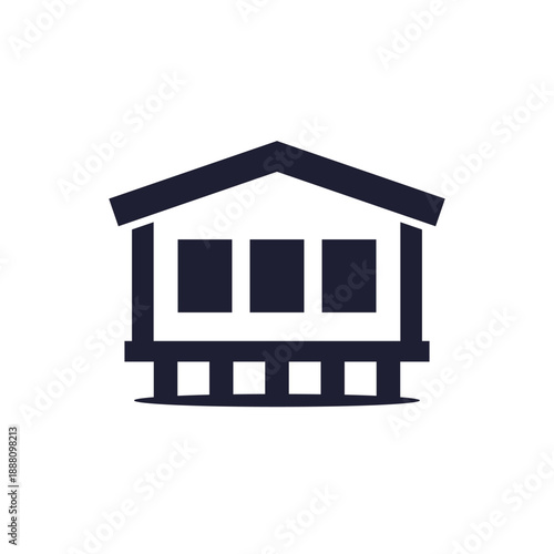 modular house on stilts icon