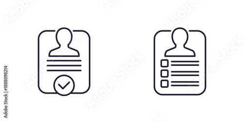 KYC icons, account verified line vector