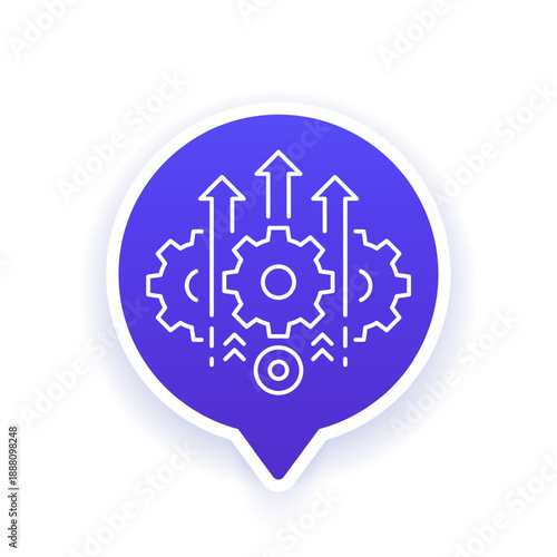 production capacity icon, increase efficiency line design