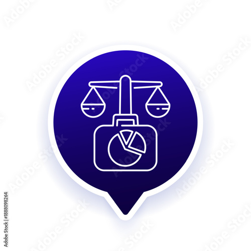 rebalancing portfolio icon, investments and finance line design