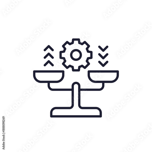 rebalancing line icon with scales