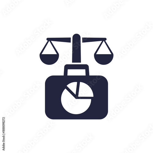 rebalancing portfolio icon, investments and finance vector