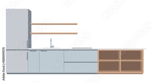 Modern Kitchen Design: An immaculate display of contemporary kitchen elements, showcasing a minimalist aesthetic with clean lines, and an inviting space for culinary endeavors.