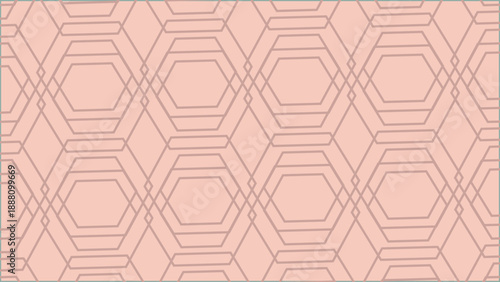 Seamless geometric circuit board pattern background with hexagon shapes and decorative line elements for digital design and wallpaper.