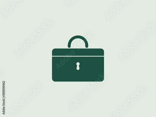 Sealed Container Lock Abstract Black Silhouette Vector
