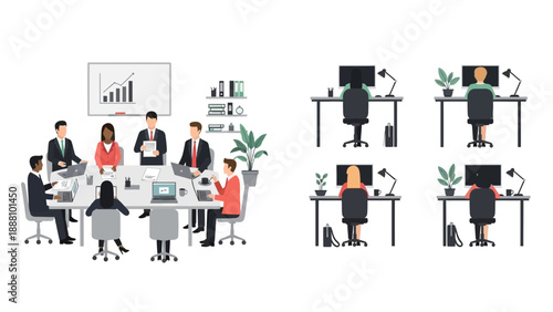 Professionals working in modern office setting